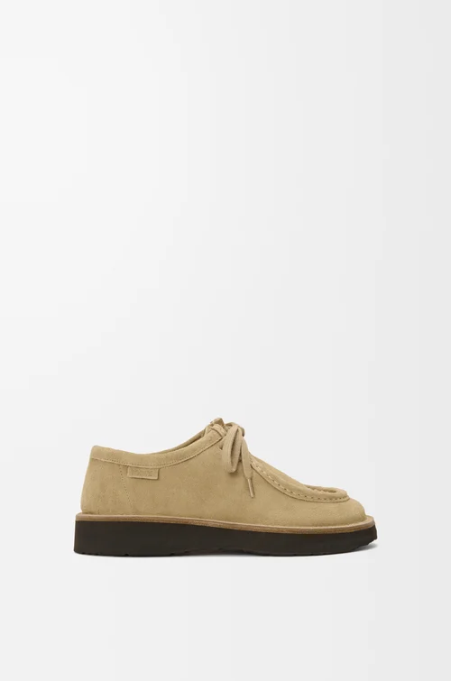 LOEWE Faro lace-up in suede calfskin Sahara