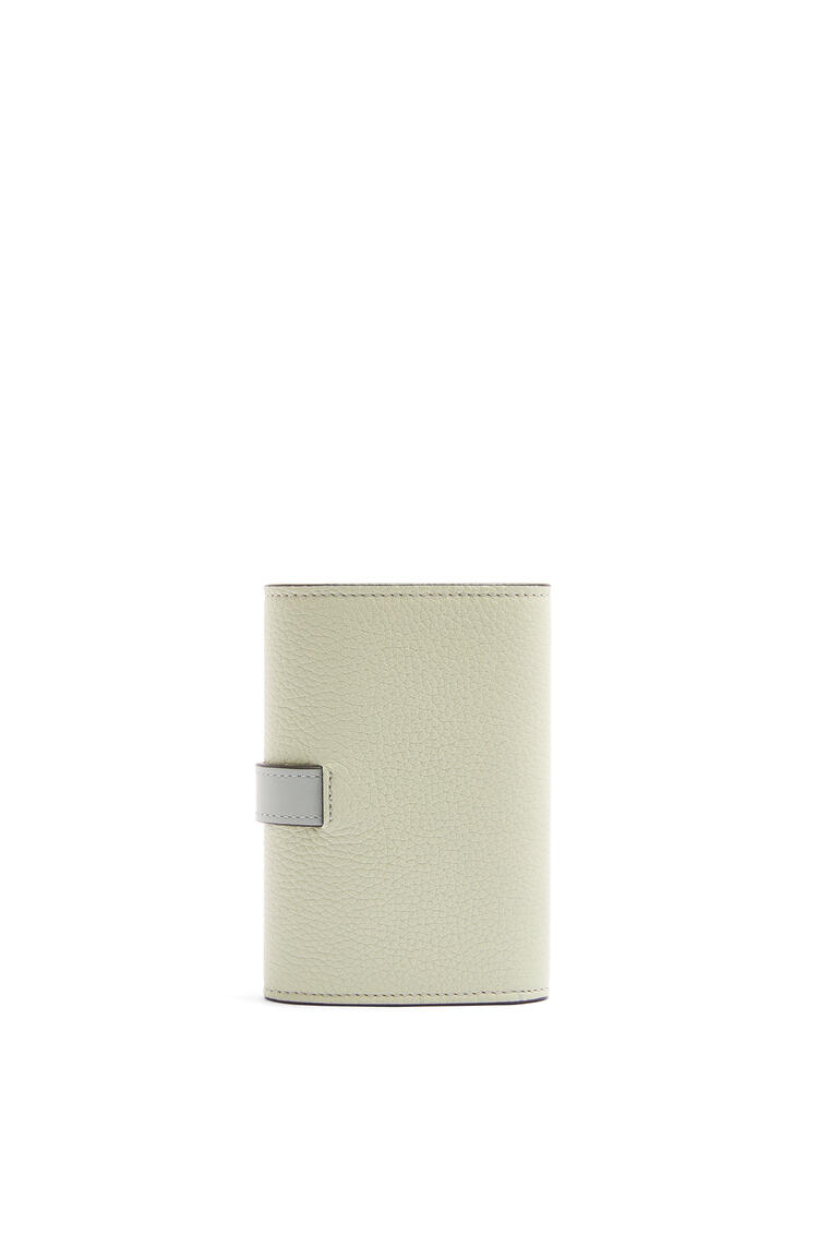 LOEWE Small vertical wallet in soft grained calfskin Marble Green/Ash Grey