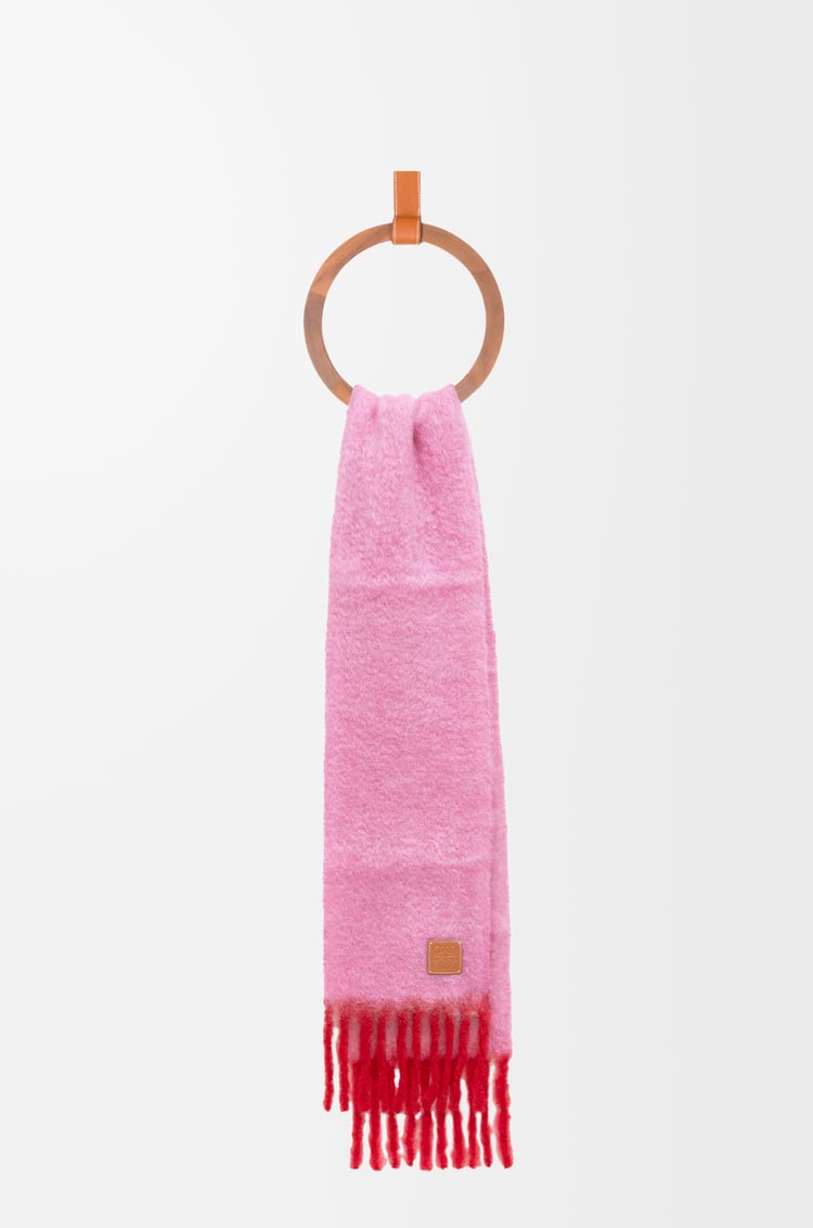 LOEWE Scarf in mohair and wool Pink/Red