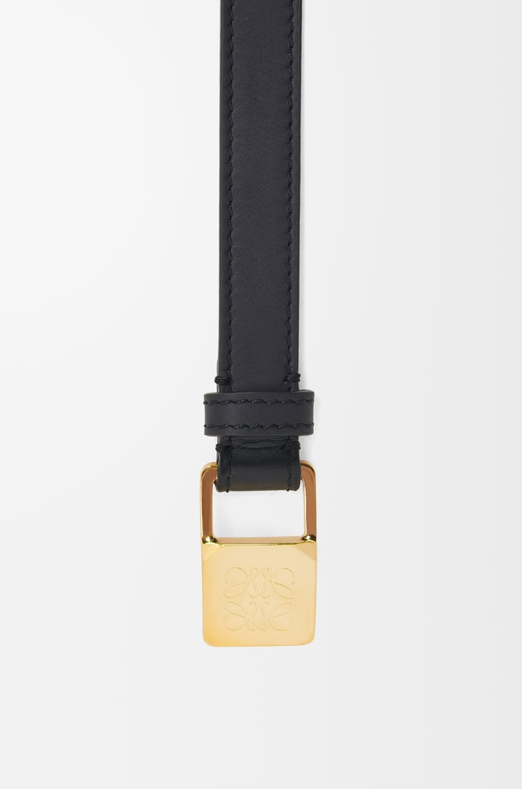 LOEWE アマソナ パッドロック ベルト（スムースカーフ） ブラック/ゴールド
