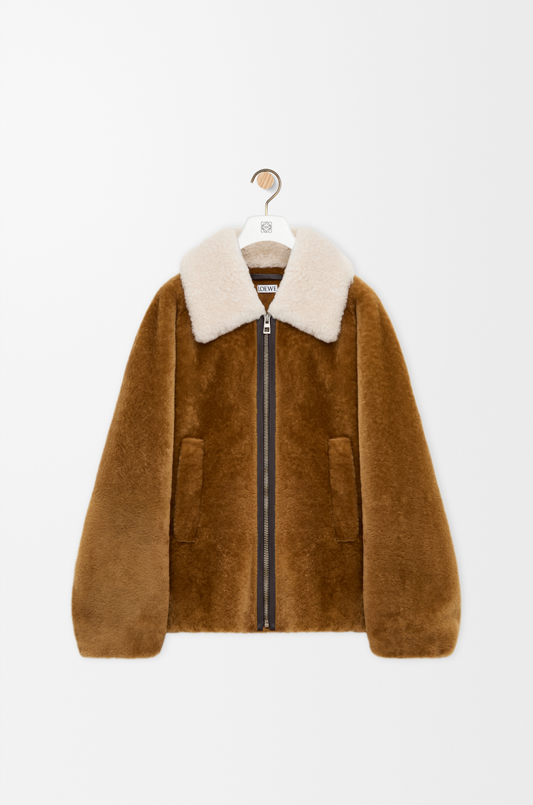 LOEWE Jacke aus Shearling Kamelbraun