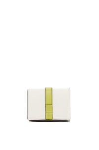 LOEWE Trifold wallet in soft grained calfskin Soft White/Lime Yellow