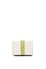 LOEWE Trifold wallet in soft grained calfskin Soft White/Lime Yellow