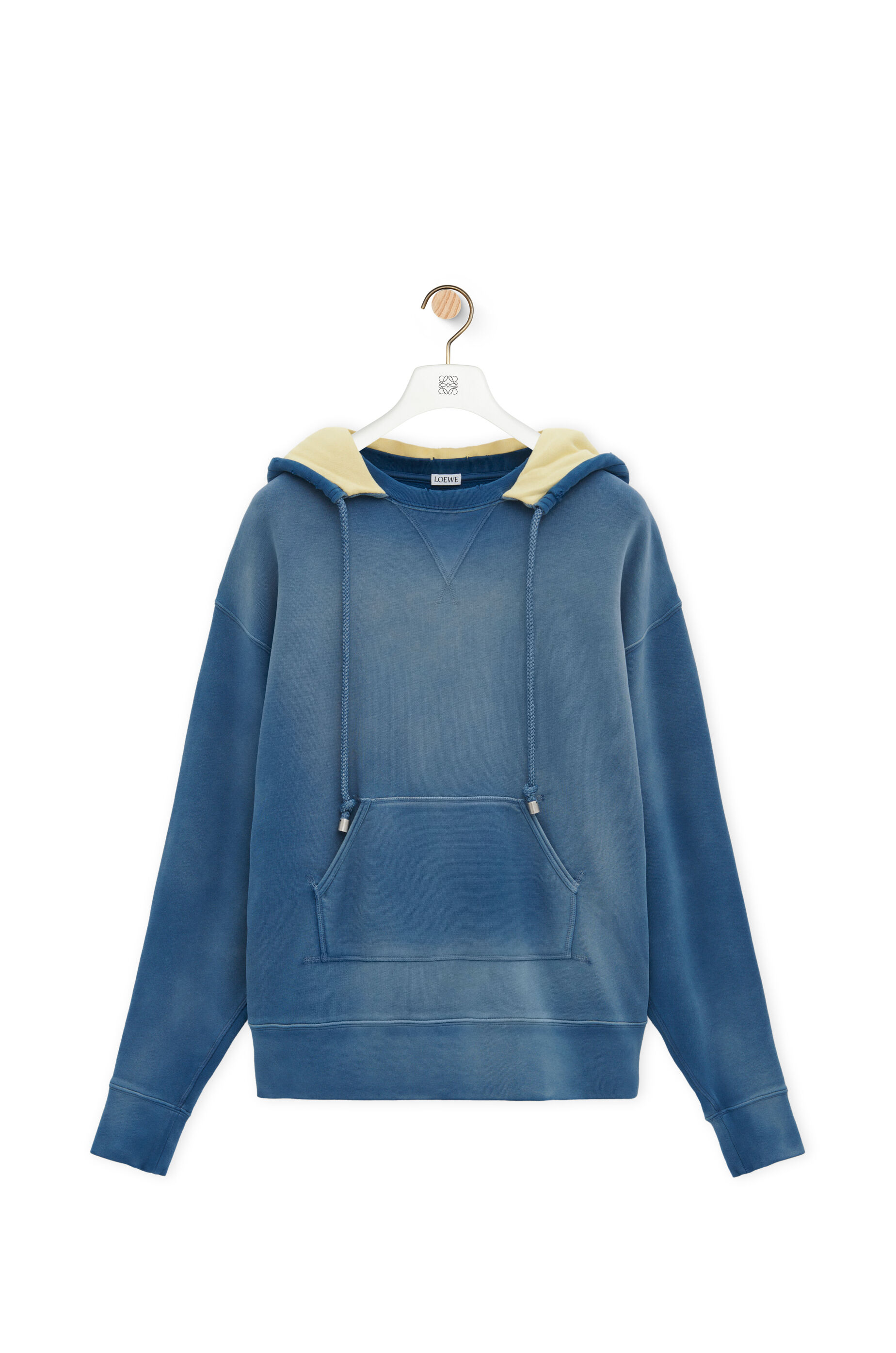 Hoodie in cotton Washed Indigo LOEWE