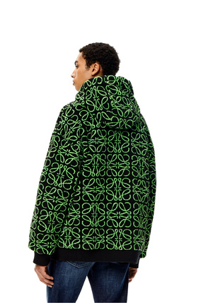 LOEWE Zip-up parka in Anagram jacquard fleece Green/Black plp_rd