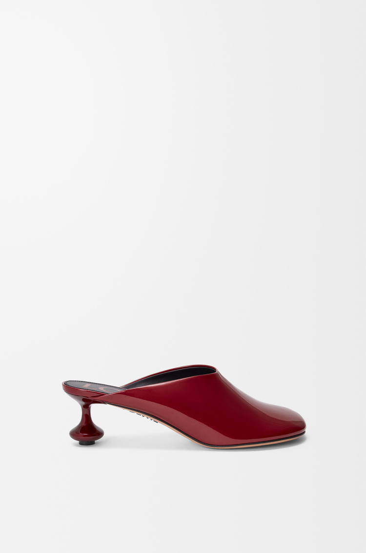 LOEWE Toy mule in soft patent lambskin Dark Red