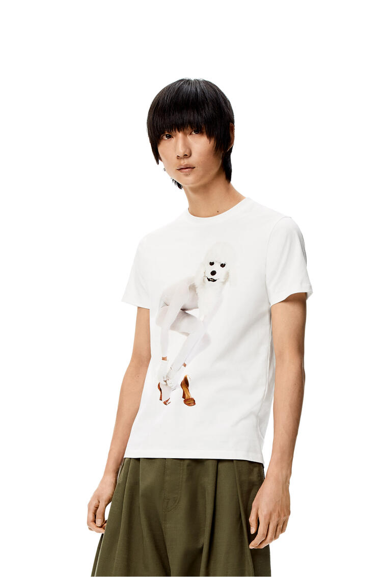 LOEWE Camiseta de algodón con estampado de perro Blanco pdp_rd