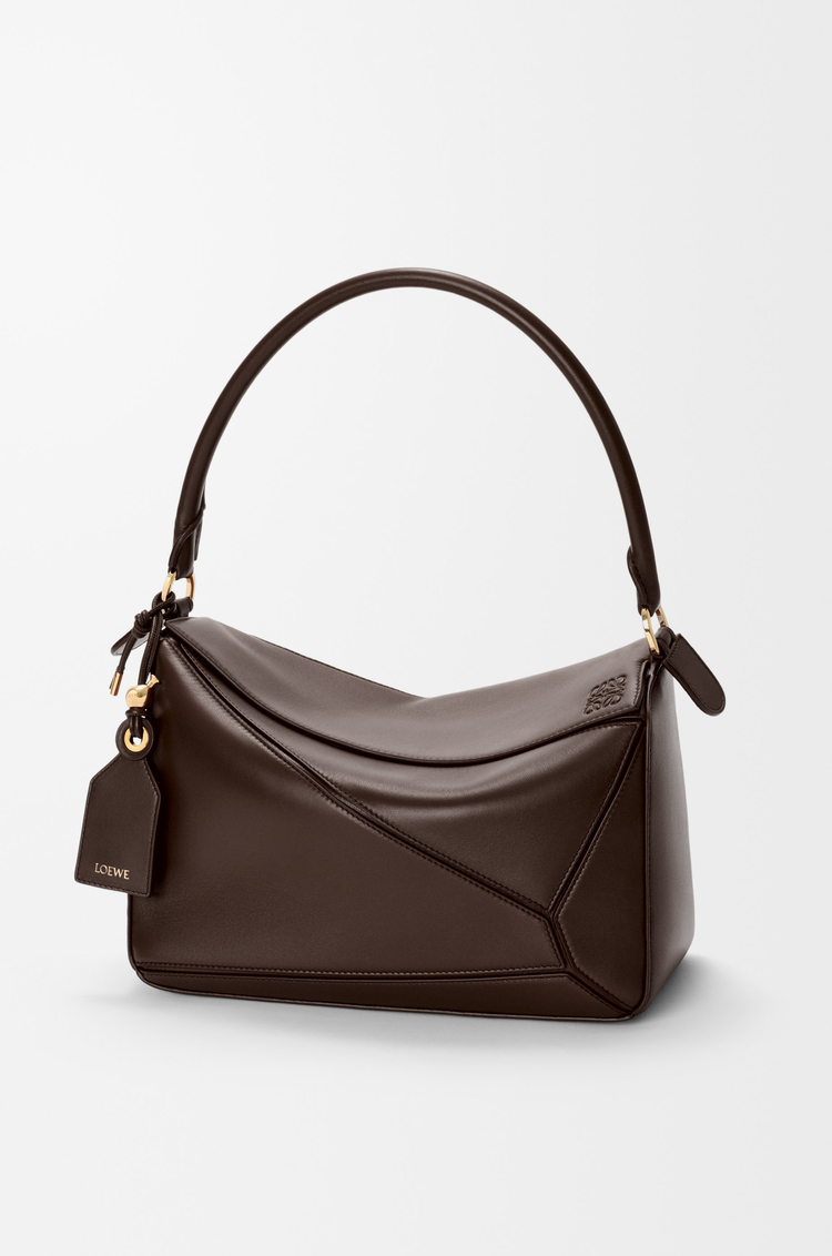 LOEWE Medium Featherlight Puzzle bag in nappa lambskin Dark Chestnut
