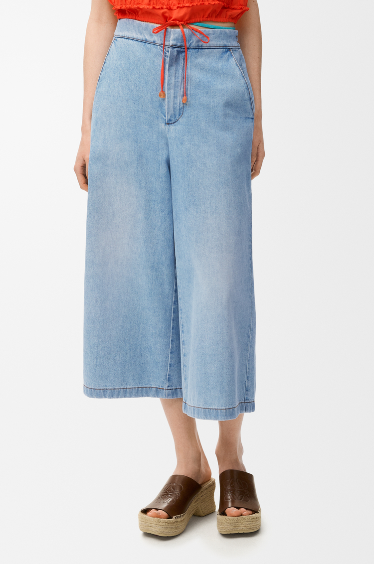 LOEWE Pantaloni crop in denim Blu Délavé