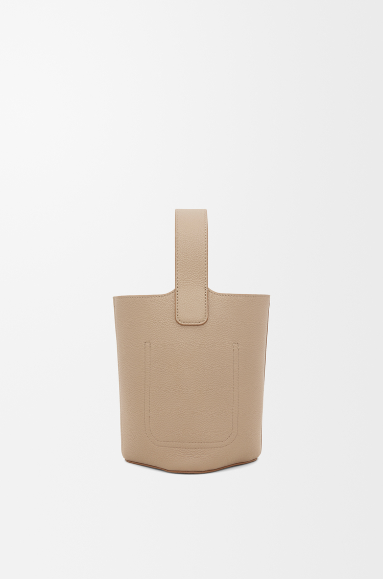 LOEWE Mini Pebble Bucket bag in soft grained calfskin Sand