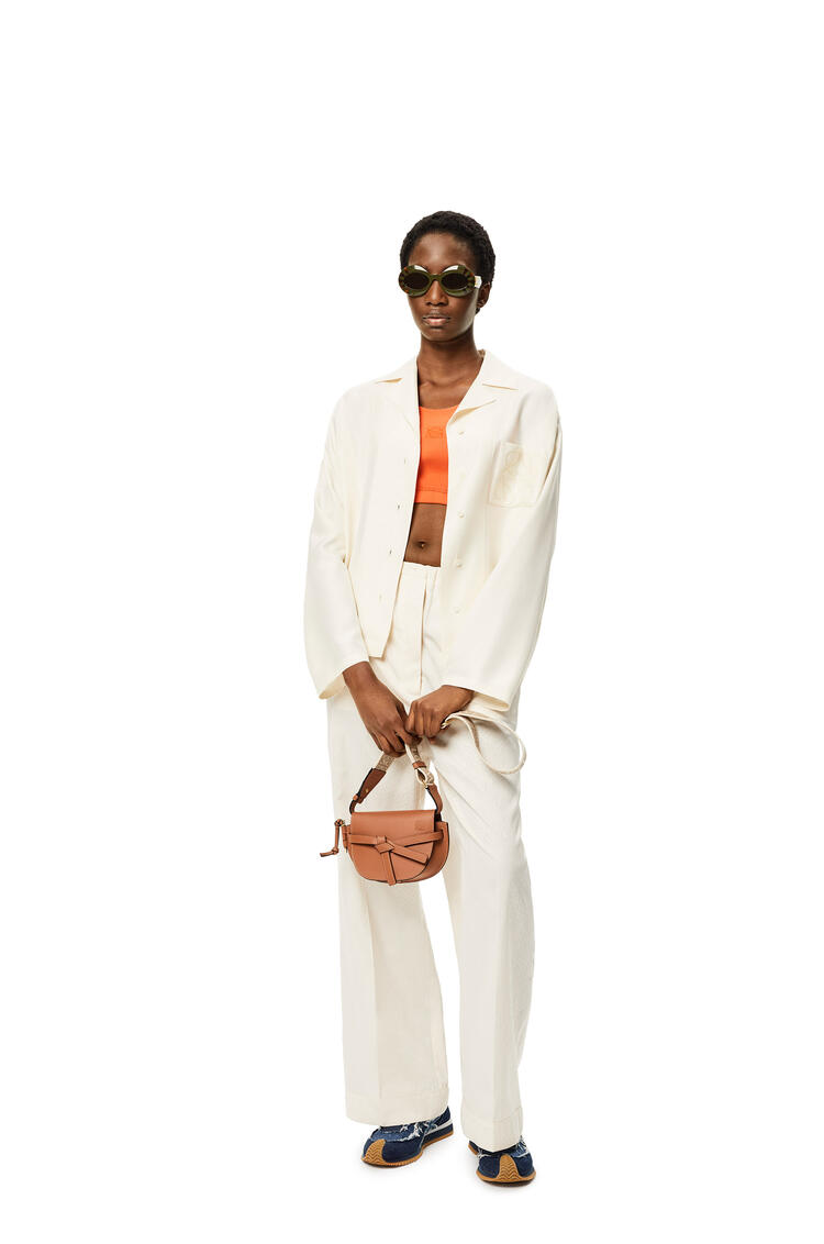 LOEWE Anagram pyjama trousers in silk and cotton Ivory pdp_rd