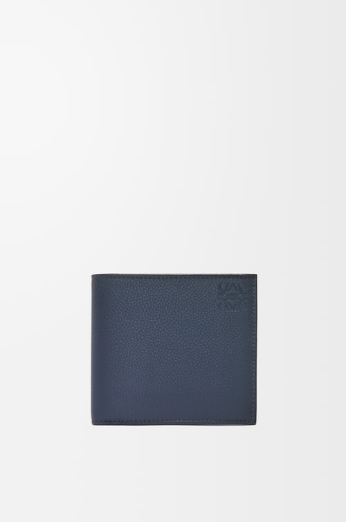 LOEWE Bifold wallet in soft grained calfskin Onyx Blue