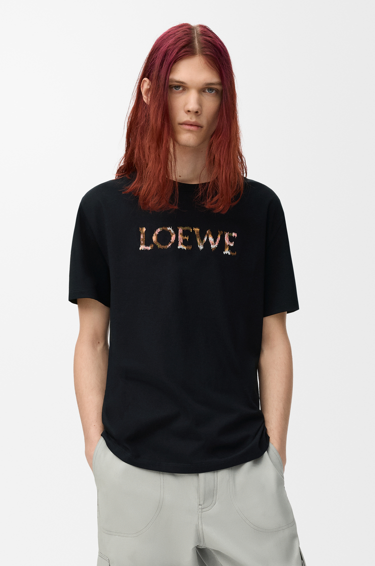 LOEWE 棉質寬鬆版型 T 恤 黑色