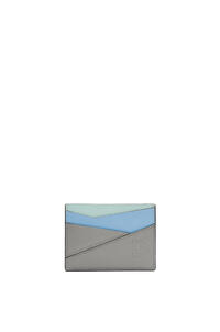 LOEWE Puzzle plain cardholder in classic calfskin Asphalt Grey/Olympic Blue