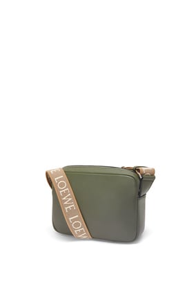 LOEWE XS Military messenger bag in supple smooth calfskin and jacquard Khaki Green