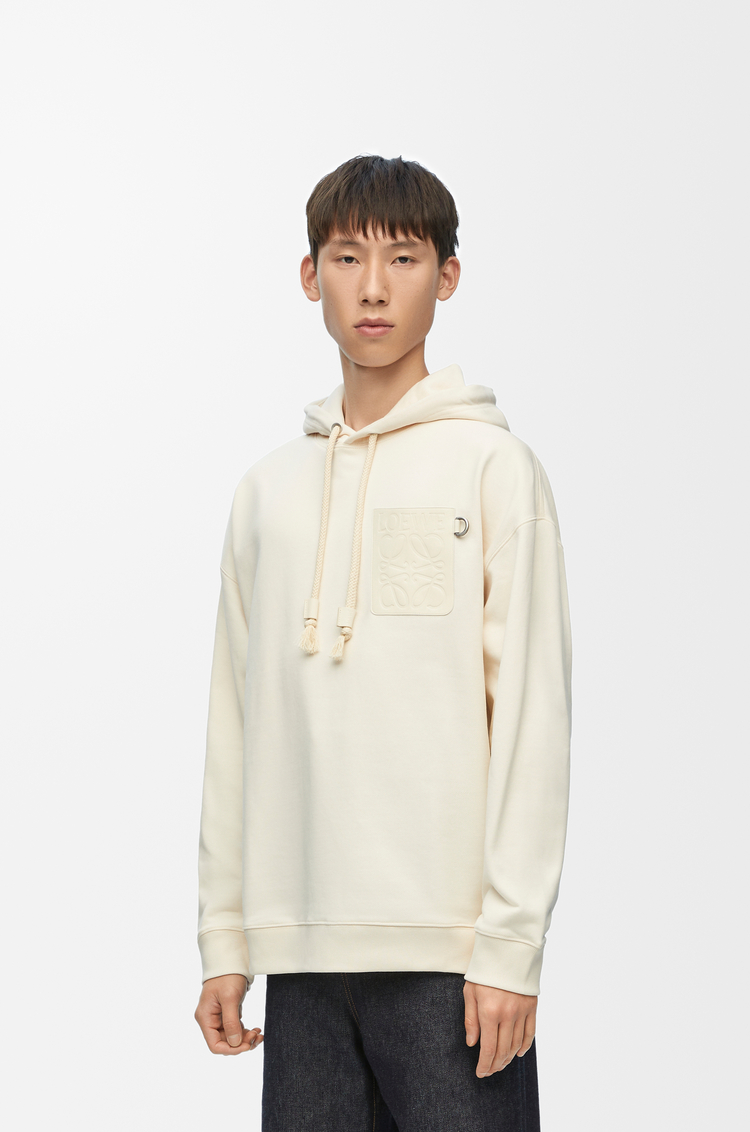 LOEWE Relaxed fit hoodie in cotton White Ash