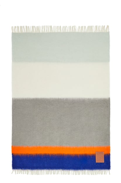LOEWE Blanket in mohair and wool Dark Blue/Multicolor plp_rd