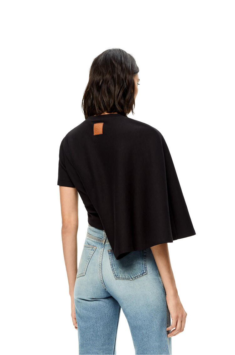 LOEWE Cropped draped top in cotton blend Black pdp_rd
