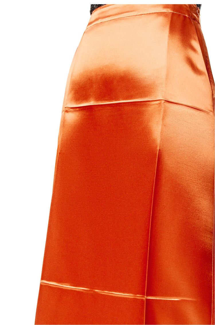 LOEWE Slip midi skirt in satin Bright Orange