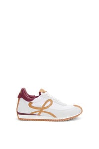 LOEWE Flow Runner in mix nylon and suede White/ Raspberry