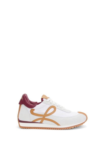 LOEWE Flow Runner in mix nylon and suede 白色/覆盆子色 plp_rd