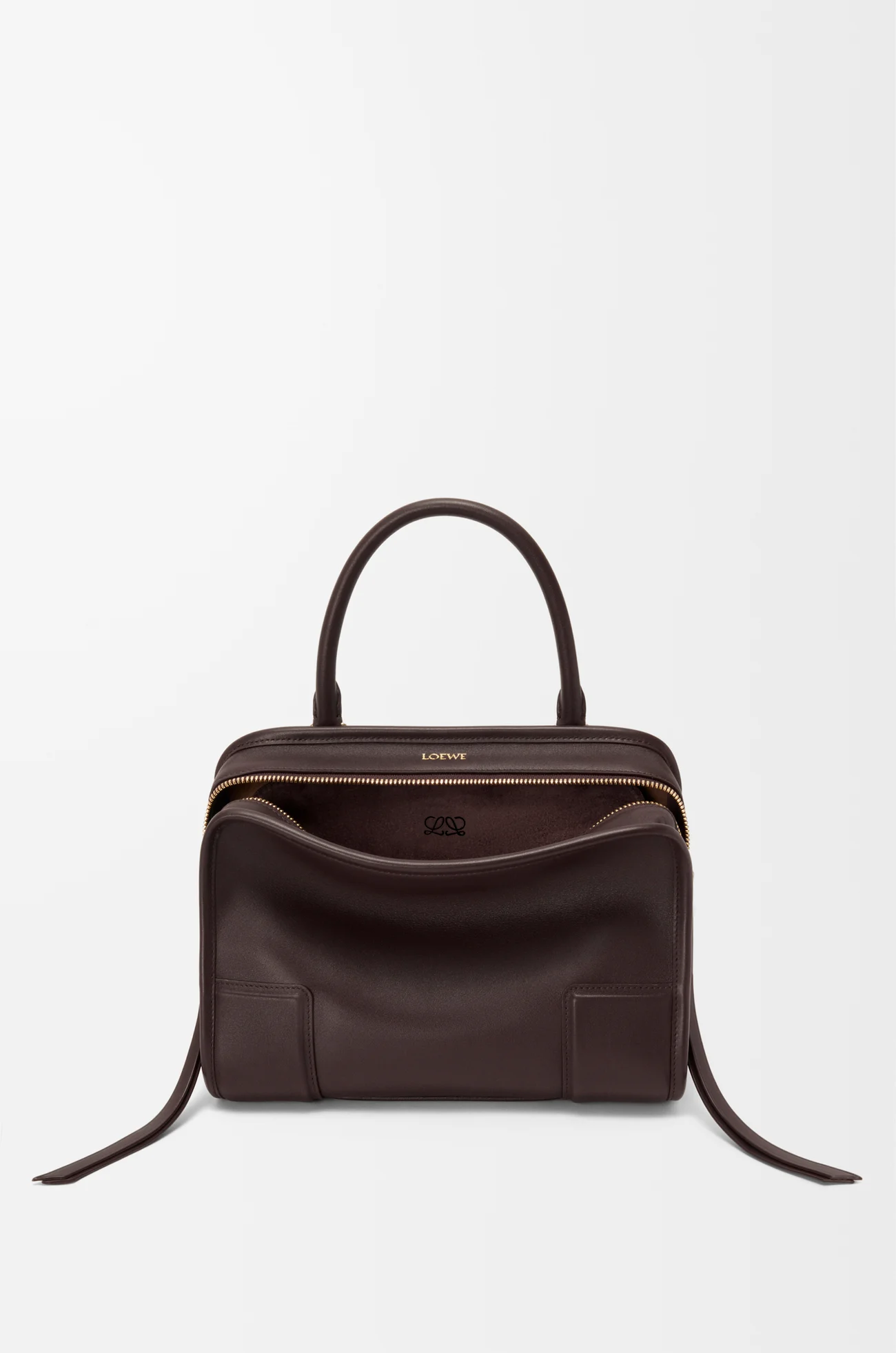 LOEWE Bolso Amazona 180 pequeño en piel de ternera suave Brownie Oscuro
