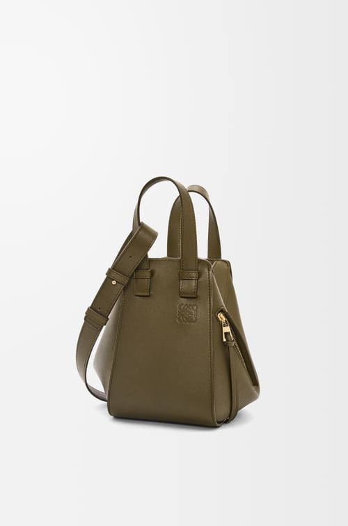 LOEWE Compact Hammock bag in classic calfskin Dark Khaki Green plp_rd