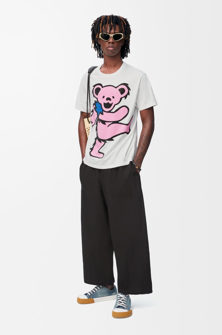 LOEWE Camiseta de corte holgado en algodón Blanco/Multicolor