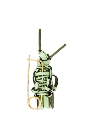 LOEWE Grasshopper pin charm in calfskin and metal Jade plp_rd