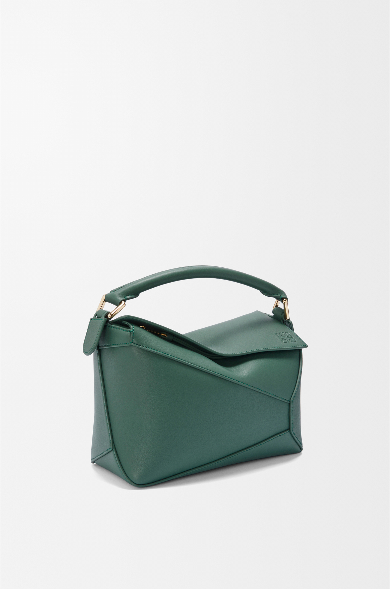 LOEWE Bolso Puzzle Edge pequeño en piel de ternera Vetiver