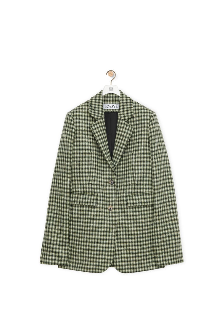 LOEWE Jacket in wool 淺米色/鼠尾草綠/黑色