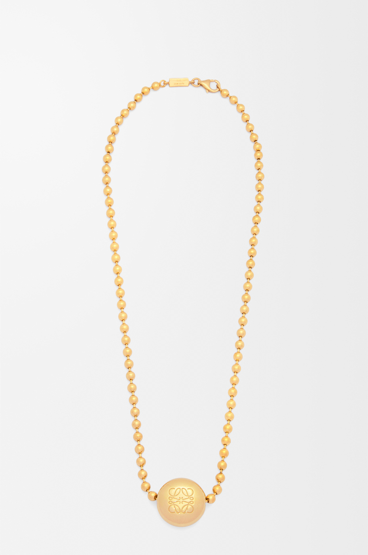 LOEWE Anagram Pebble necklace in sterling silver and crystals Gold/Multicolor