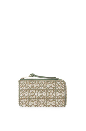 LOEWE Coin cardholder in jacquard and calfskin Green/Avocado Green plp_rd