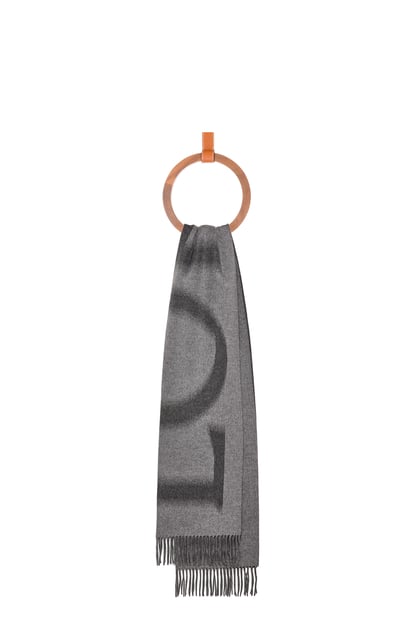 LOEWE LOEWE scarf in wool and cashmere Light Grey/Dark Grey