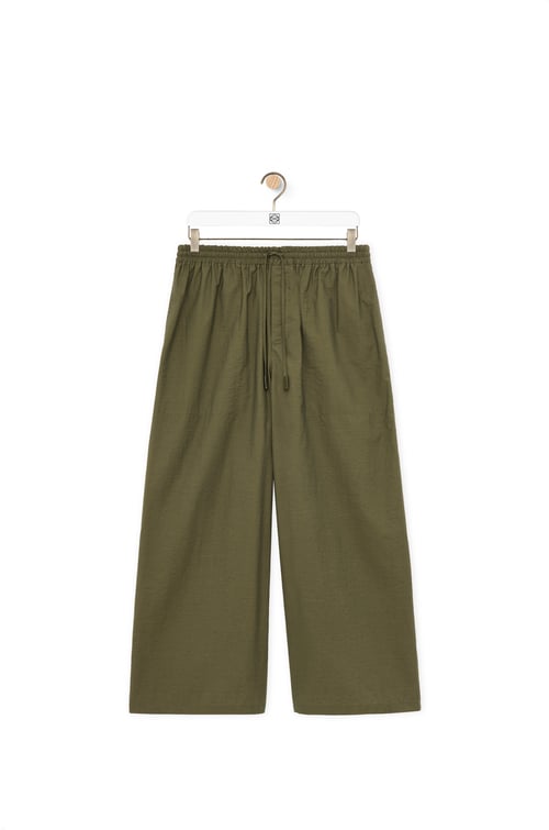 クロップド トラウザーズ（コットンブレンド） カーキグリーン - LOEWE