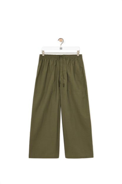 LOEWE Cropped trousers in cotton blend Khaki Green
