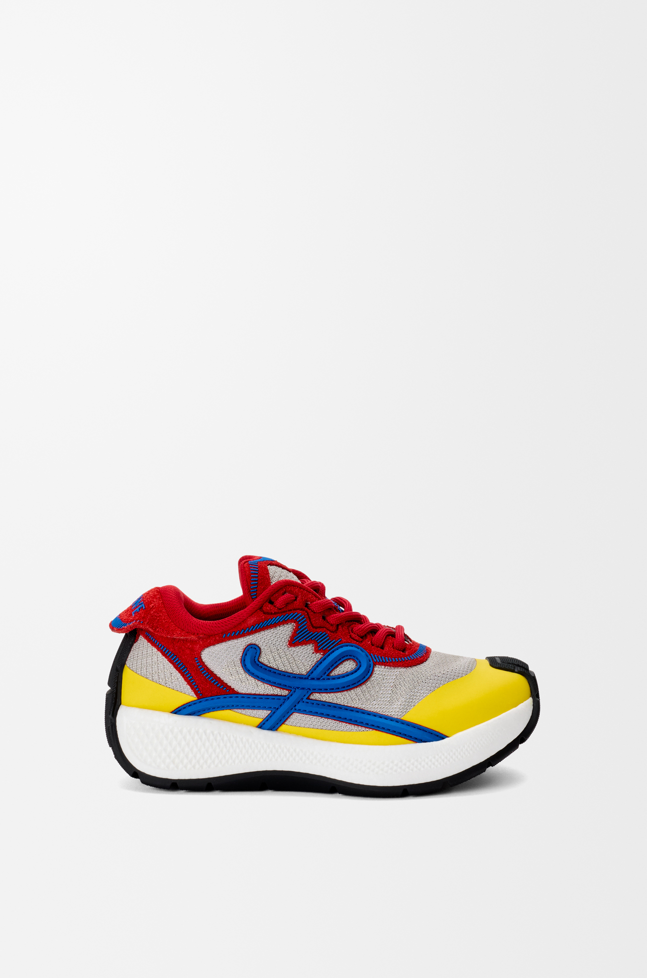 LOEWE Sneaker Pogo in maglia tecnica e pelle scamosciata Rosso/Blu/Bianco