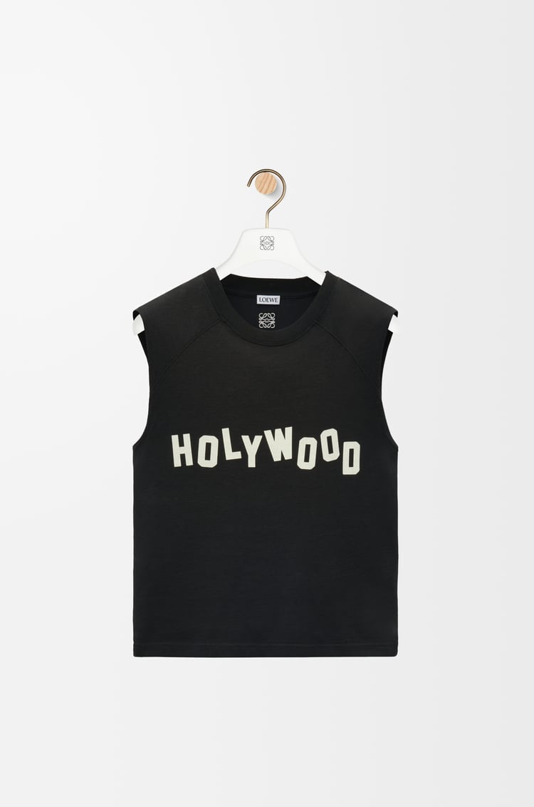 LOEWE Sleeveless T-shirt in cotton and viscose Black