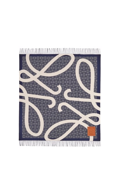 LOEWE Anagram Decke aus Wolle Marineblau plp_rd