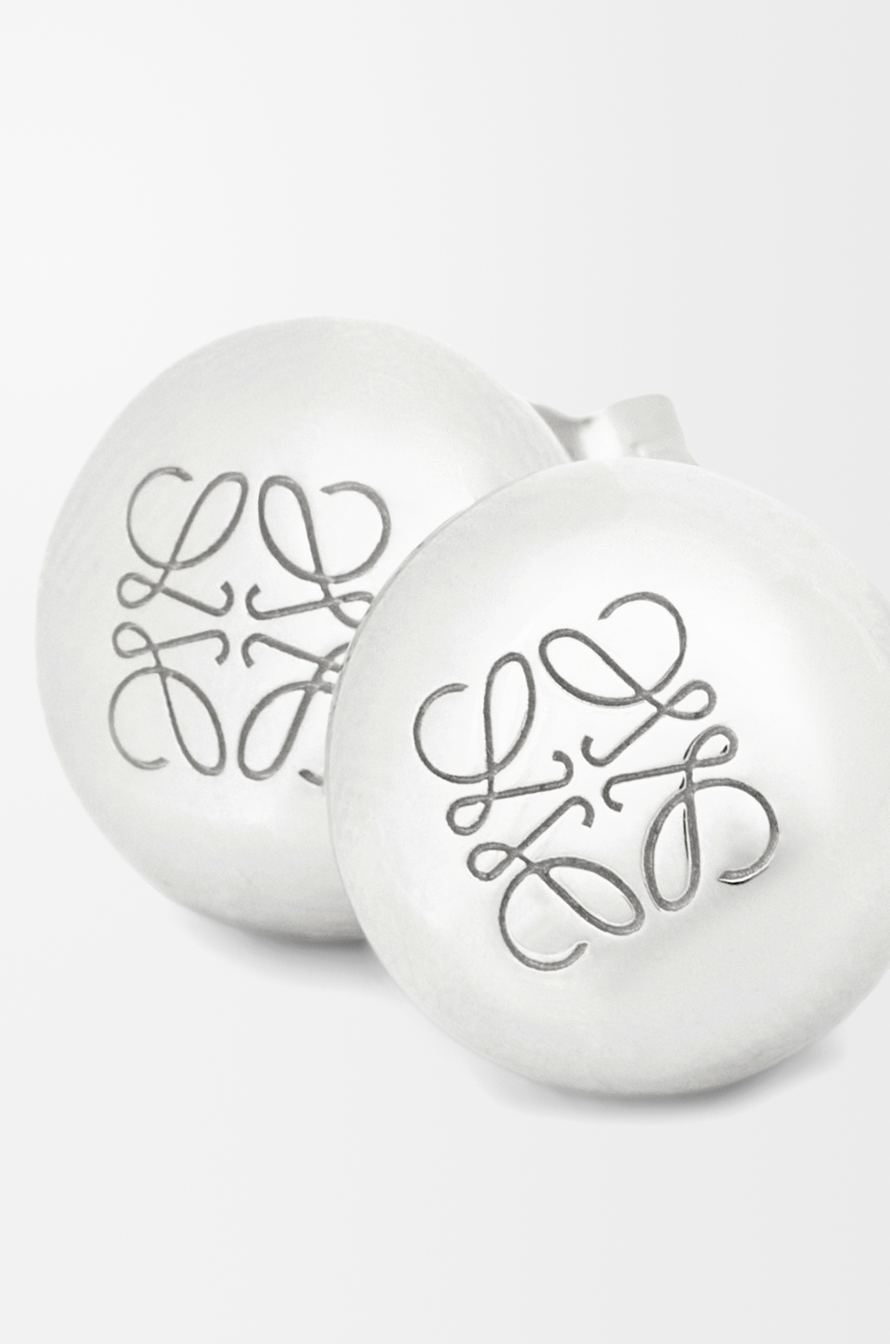 LOEWE Anagram Pebble stud earrings in sterling silver Silver