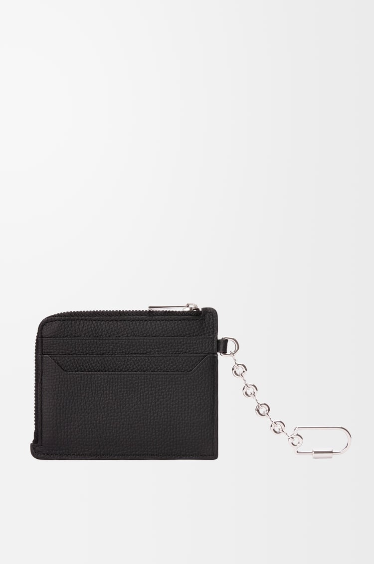 LOEWE Tarjetero-monedero cuadrado Anagram en piel de ternera Negro
