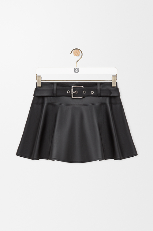 LOEWE Minifalda en piel napa de cordero Negro