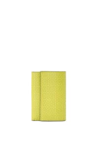 LOEWE Repeat small vertical wallet in embossed calfskin Lime Yellow