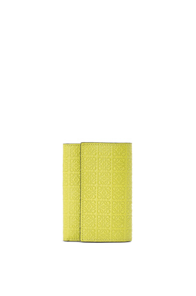 LOEWE Repeat small vertical wallet in embossed calfskin Lime Yellow plp_rd