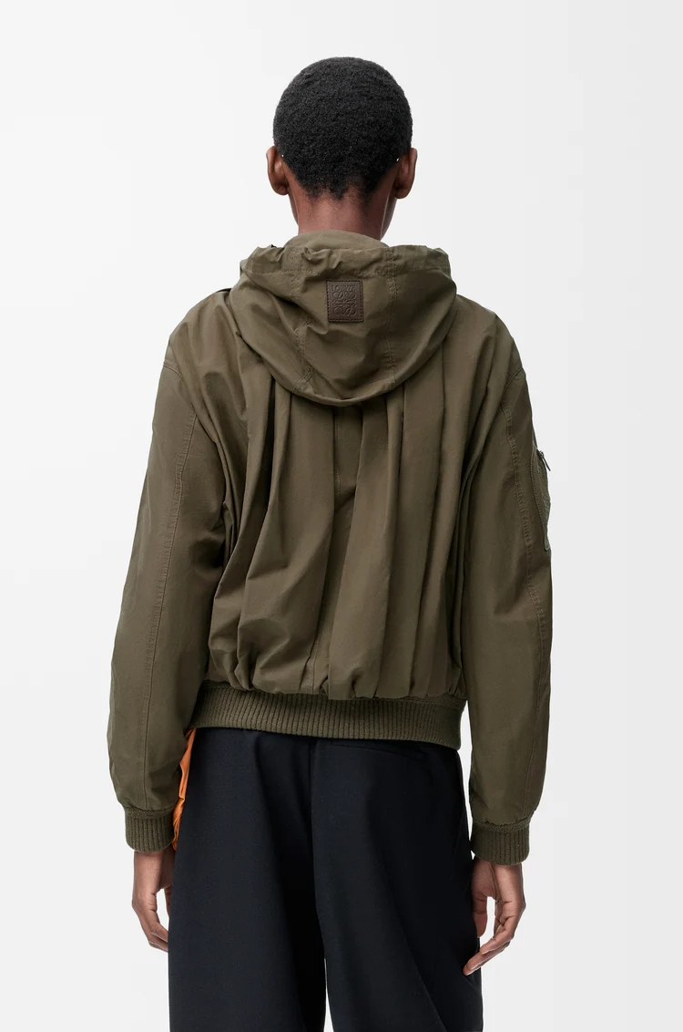 LOEWE Kapuzenjacke aus Wollmischung Khakigrün