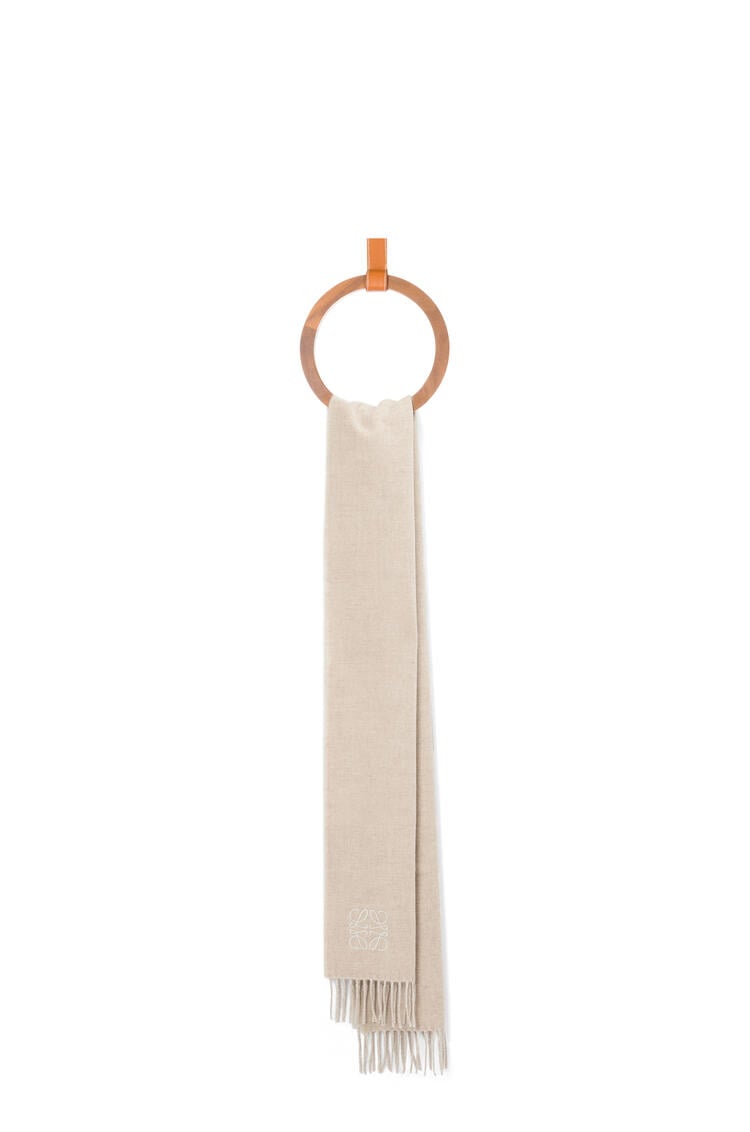 LOEWE Bicolour scarf in wool and cashmere Ivory/Sand pdp_rd