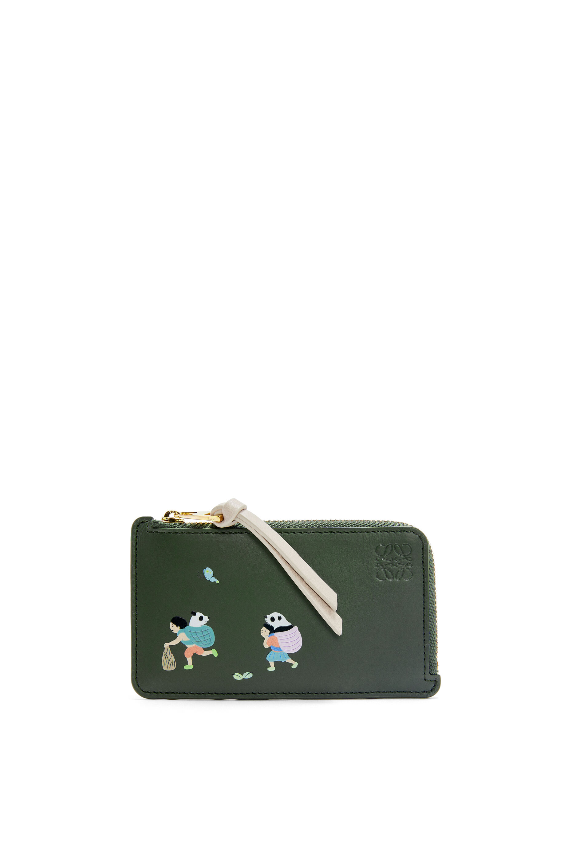 Panda coin cardholder in satin calfskin