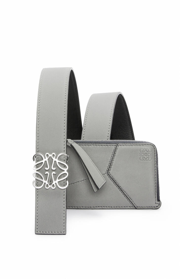 LOEWE Puzzle stitches coin cardholder and Anagram belt in smooth calfskin 