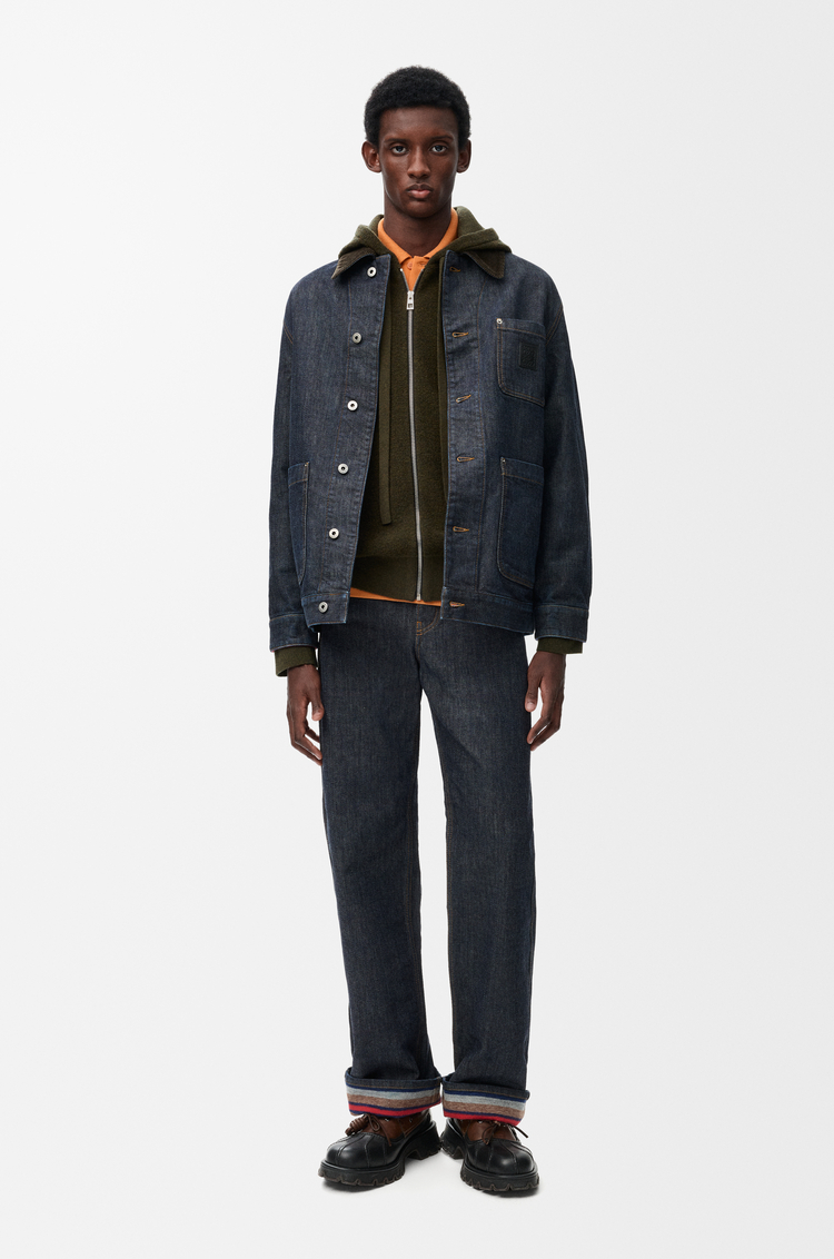 LOEWE Anagram Kapuzenpullover mit Reißverschluss aus Wolle Khakigrün