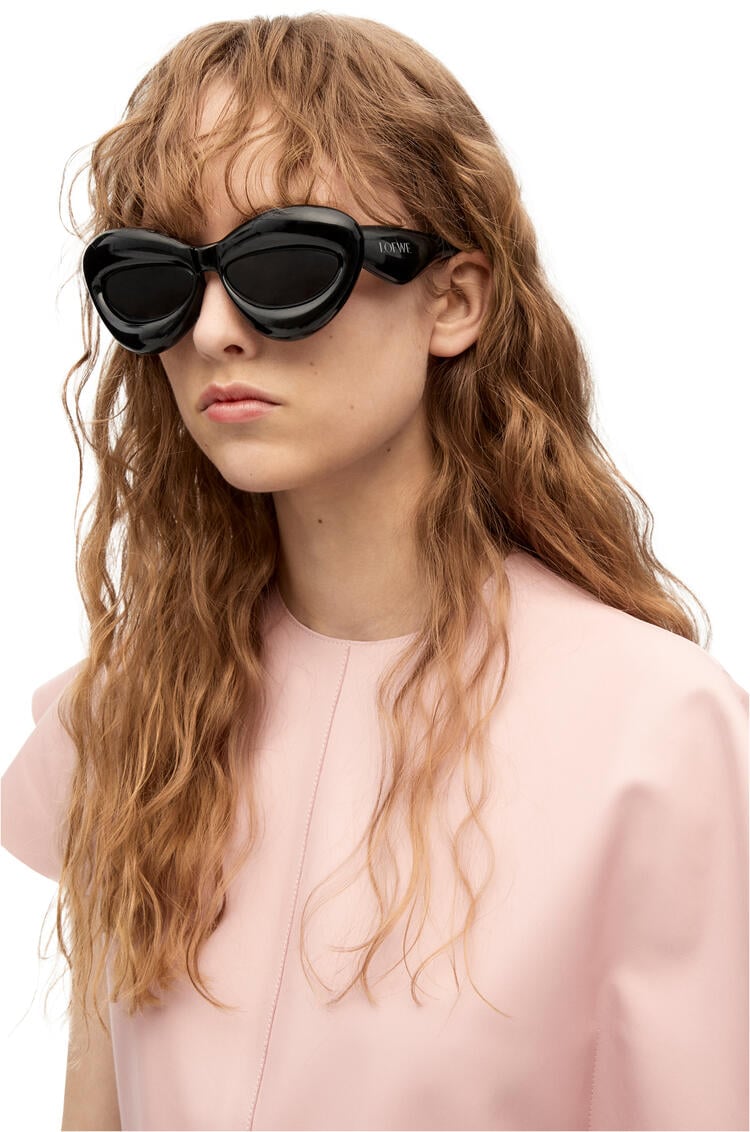 LOEWE Inflated cateye sunglasses in acetate Black